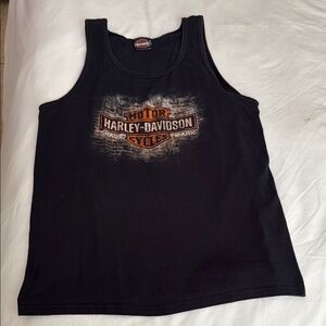 Harley-Davidson Black Tank with Orange Logo